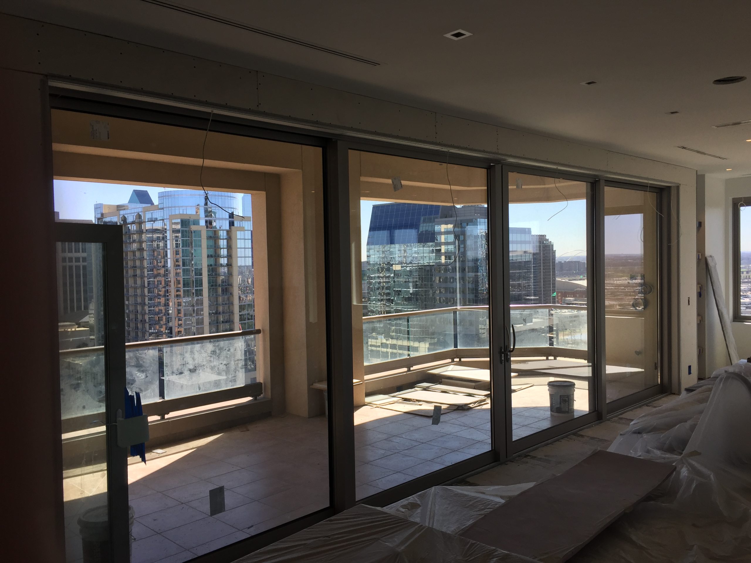 Sliding glass door installation by Blade Glazing LLC